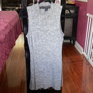 Sleeveless mock neck sweater dress